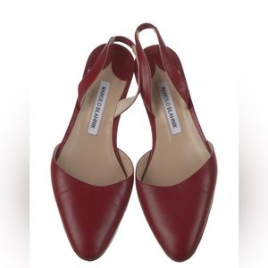 MANOLO BLAHNIK Leather Slingback Pumps